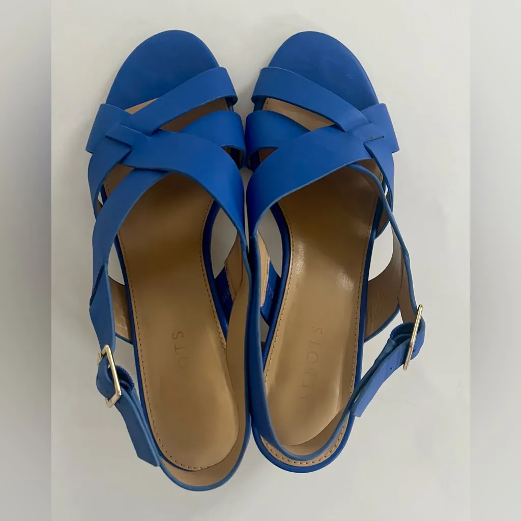 Talbots Plum Blue Women's Block-heeled Sandals Size 9.5 - Image 4