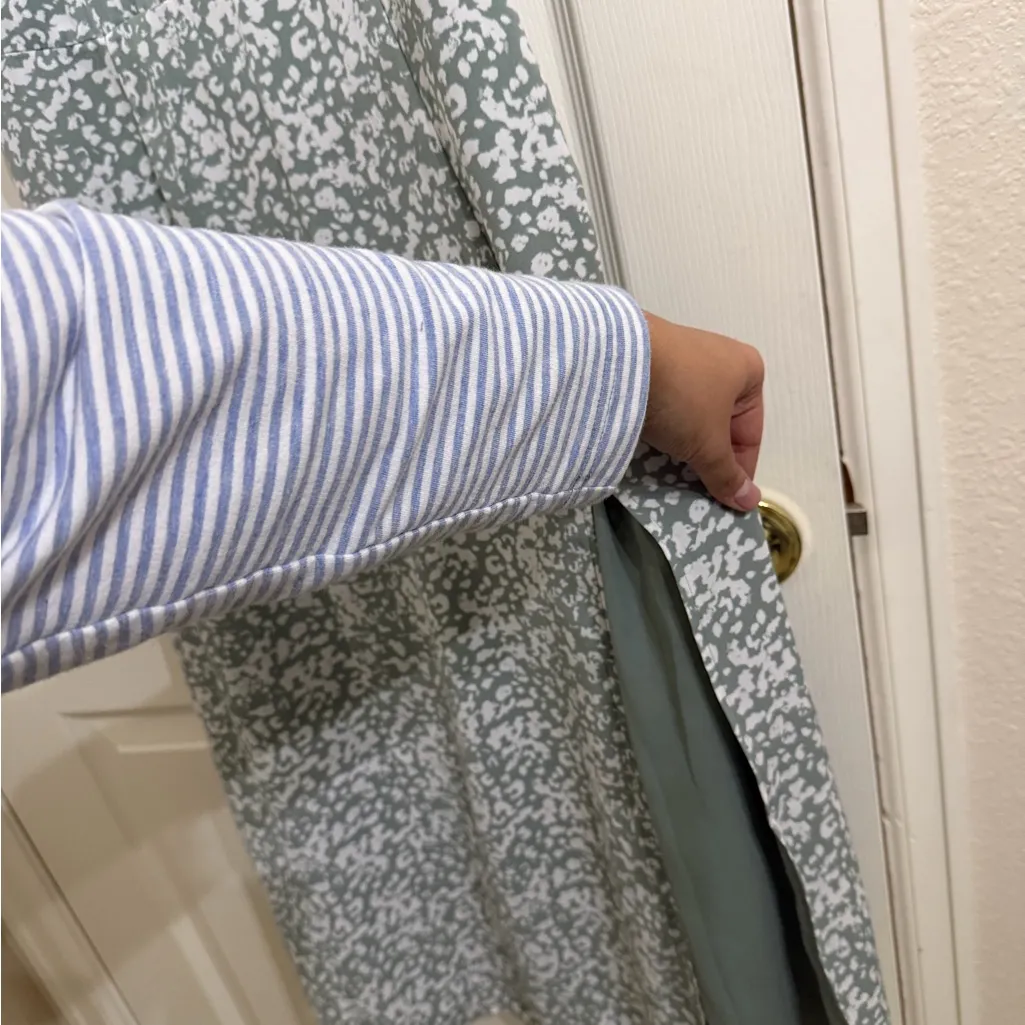 Abercrombie & Fitch Sage Green Floral Maxi Dress Summer Spring - Image 5