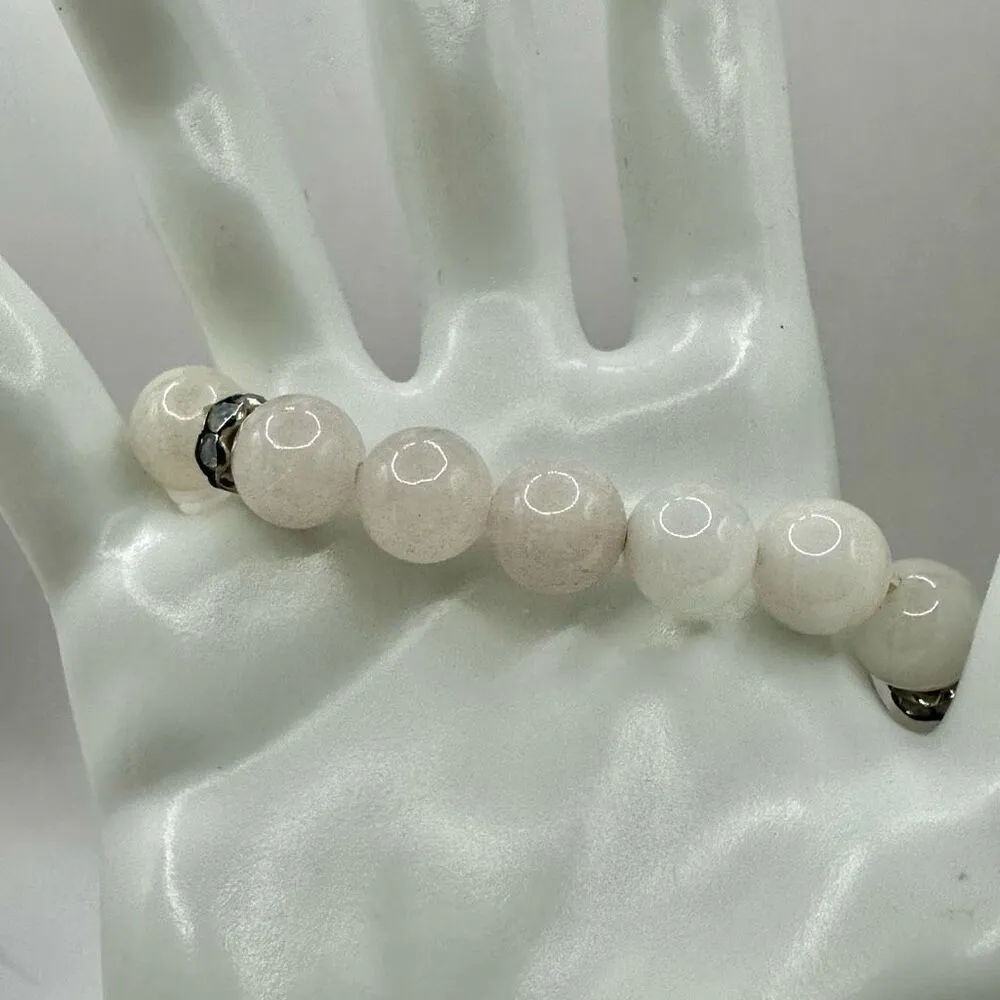 Rose Quartz stretchy bracelet Pink - Image 4