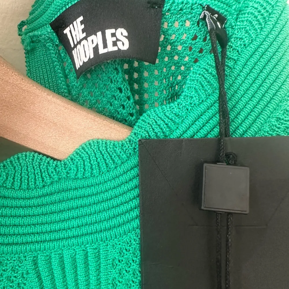 NWT THE KOOPLES Scalloped-trim flared-skirt knitted midi dress green 1 - Image 7