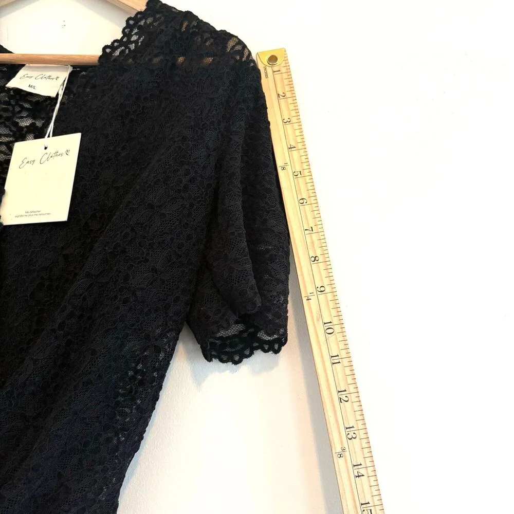 Black Lace Ornella Bodysuit easy clothes luxury women black M/L Size M - Image 10