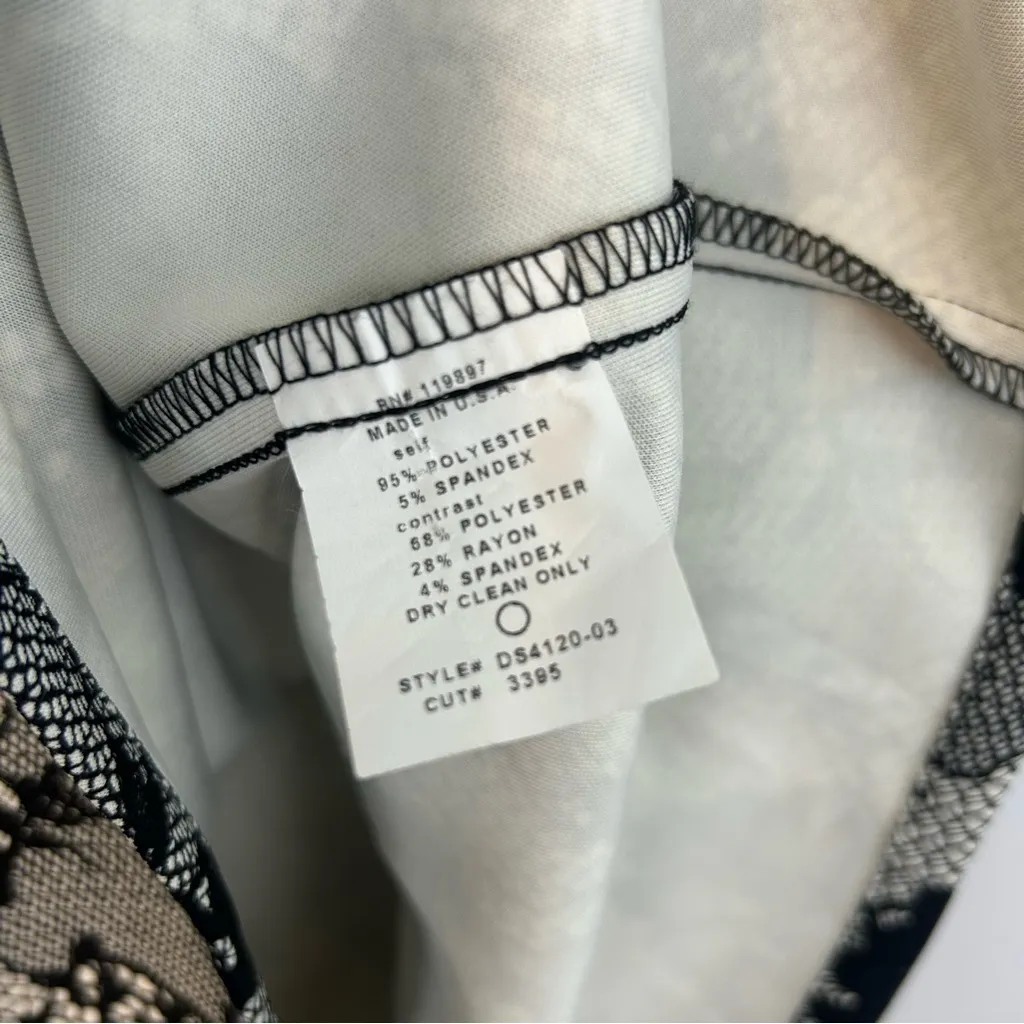 NWT Collective Concepts Black/White Lace Illusion Cap Sleeve Sheath Dress Large - Image 9