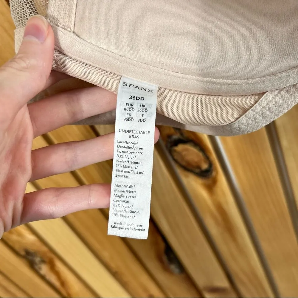 SPANX Undie-Tectable Push Up Plunge Bra Nude Lace Size 36DD - Image 8