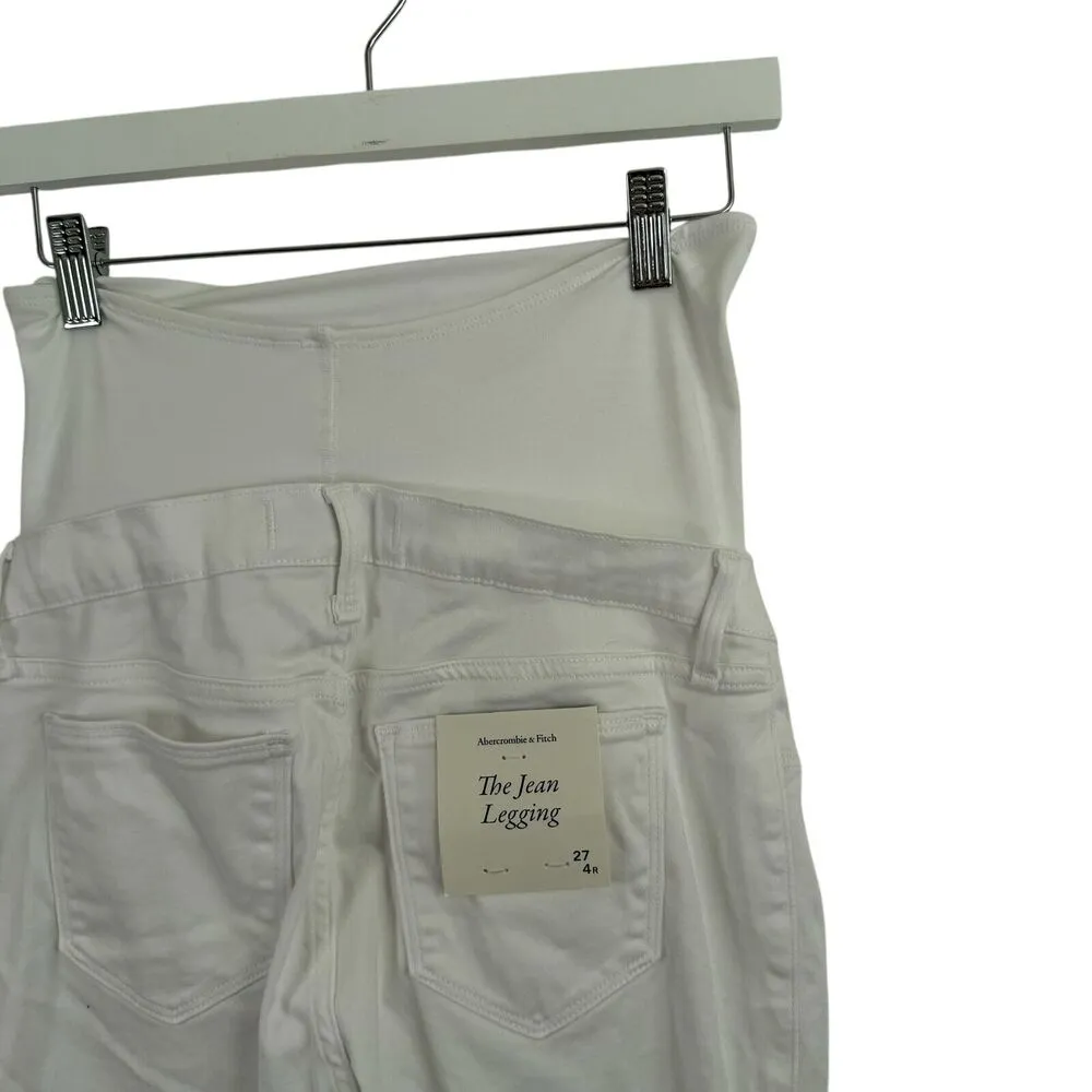 Abercrombie & Fitch Jean Legging White Maternity Jeans Capsole NWT Womens 27/4 - Image 6