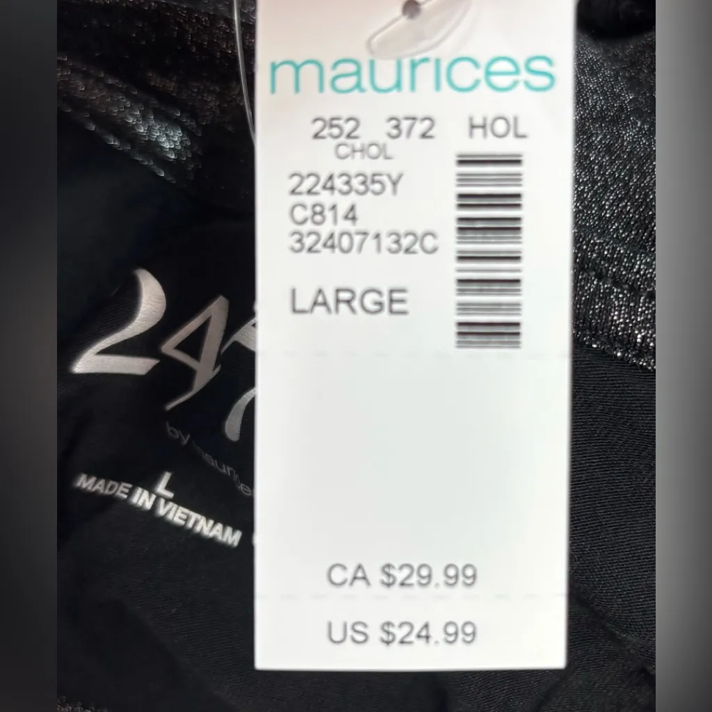 Maurices 24/7 L Whimseygoth Capped Sleeve Stretch Charcoal Tee Top - Image 3