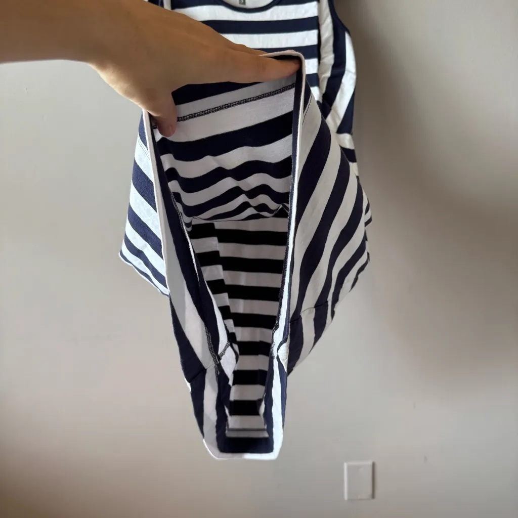 Hanna Andersson Women’s Navy and White Striped‎ 100% Cotton Dress Size Small Blue - Image 7