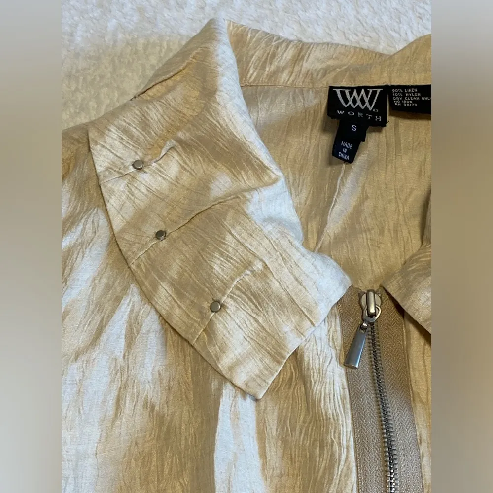 W by Worth crinkle linen jacket.  Size small.​ Euc - Image 2