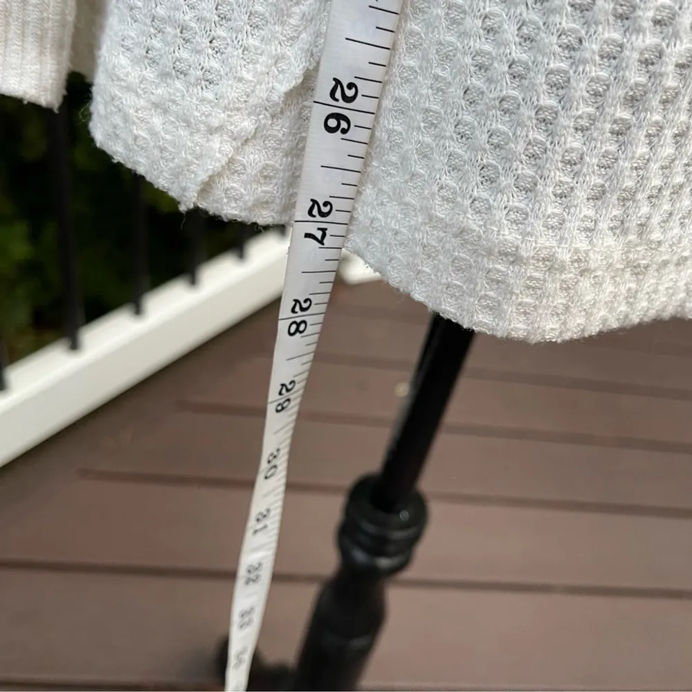 Maeve Anthropologie Size Medium Pearson Waffle Top Ivory V-Neck Long Sleeve - Image 10