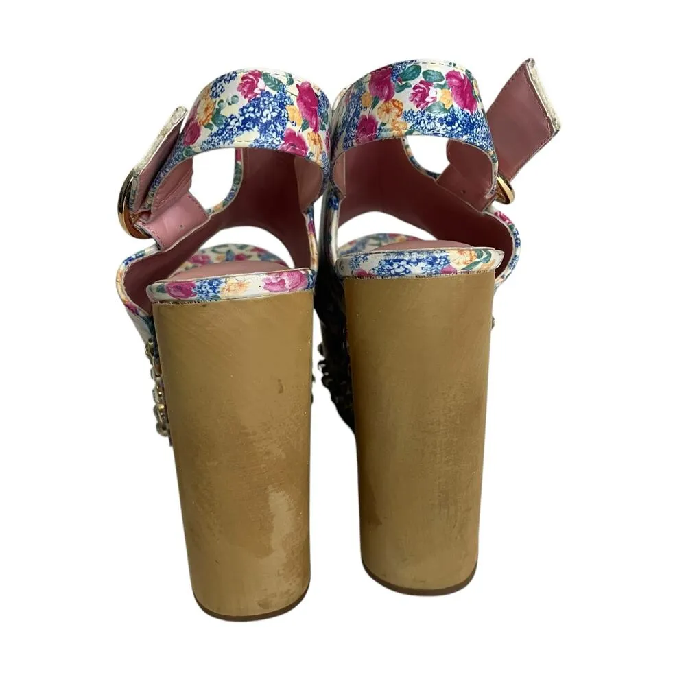 Sugar Thrillz Dolls Kill Cottage Floral Platform Heels Size 10M - Image 6