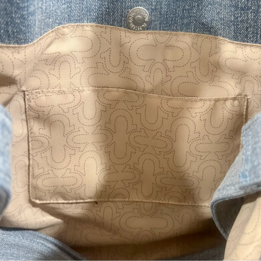 True Religion denim horseshoe tote bag purse shoulder bag satchel NWOT - Image 6