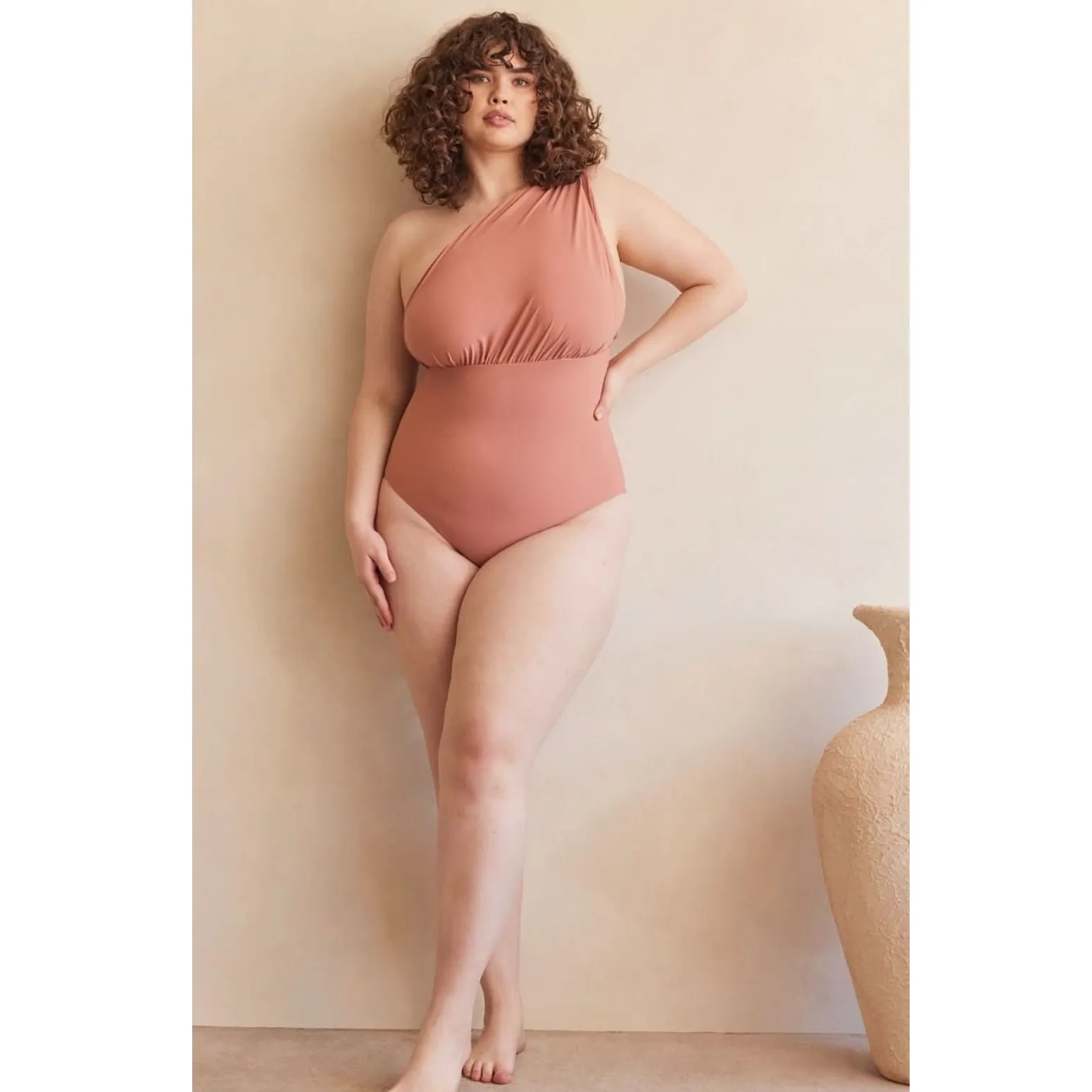 NWT‎ The Jagger Bumpsuit dusty rose XL maternity swimwear pregnant bathing suit Tan - Image 2