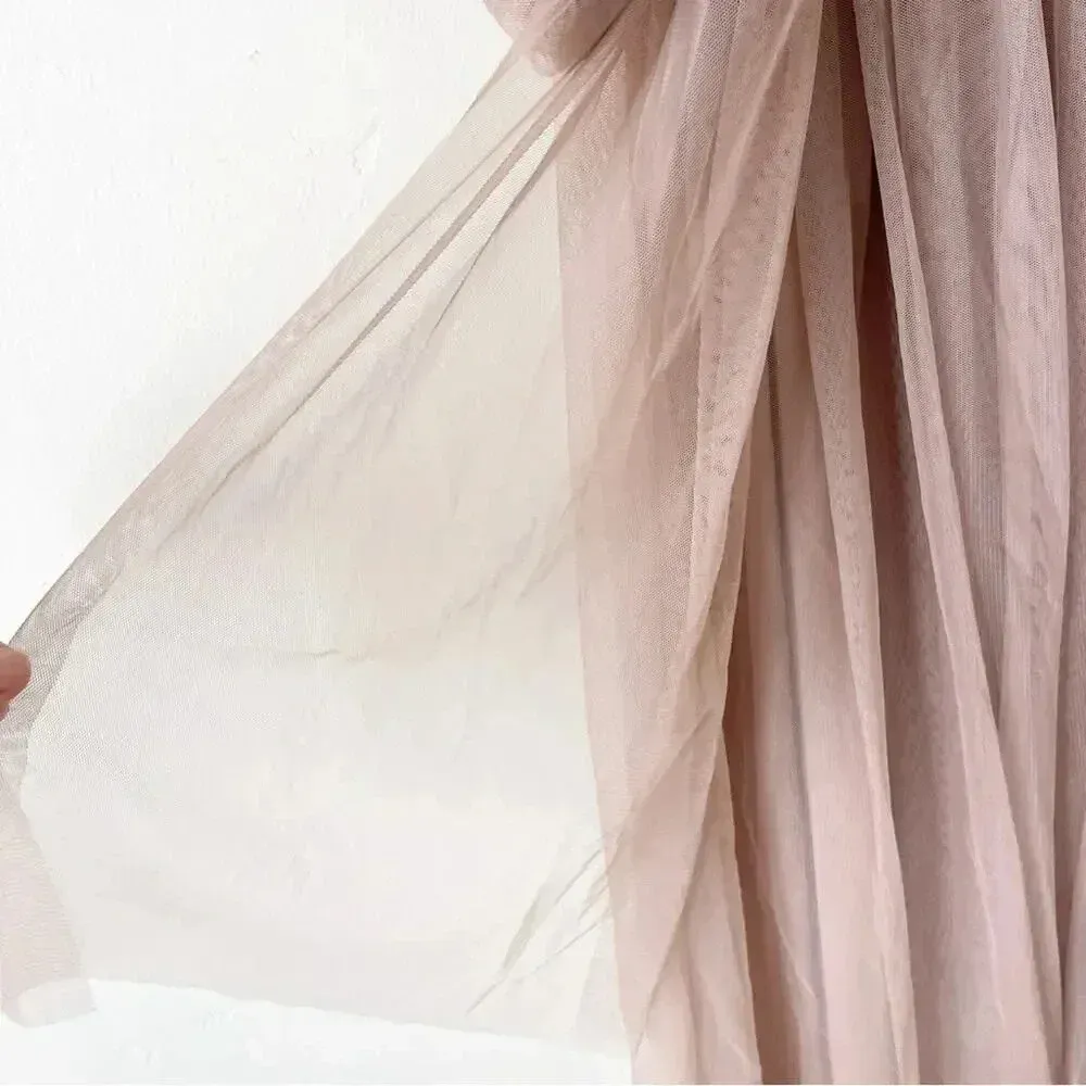 Birdy Grey Christina Convertible Bridesmaid Dress in Tulle Sandy Taupe S NWT - Image 13