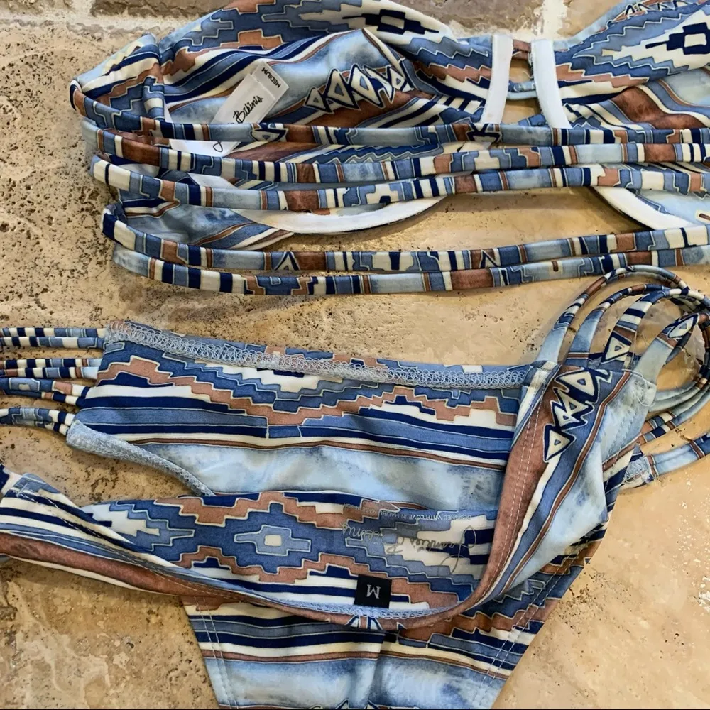 Frankies Bikinis Aztec Kuuipo Bandeau M Brazilian Strapless Underwire Set - Image 5