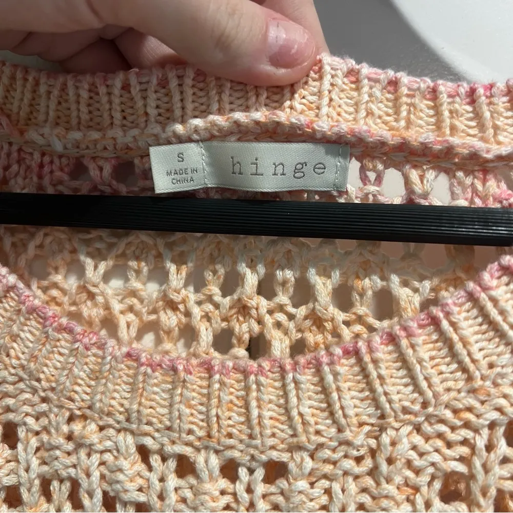 Hinge  Orange and Pink 100% Cotton Sweater - Image 5