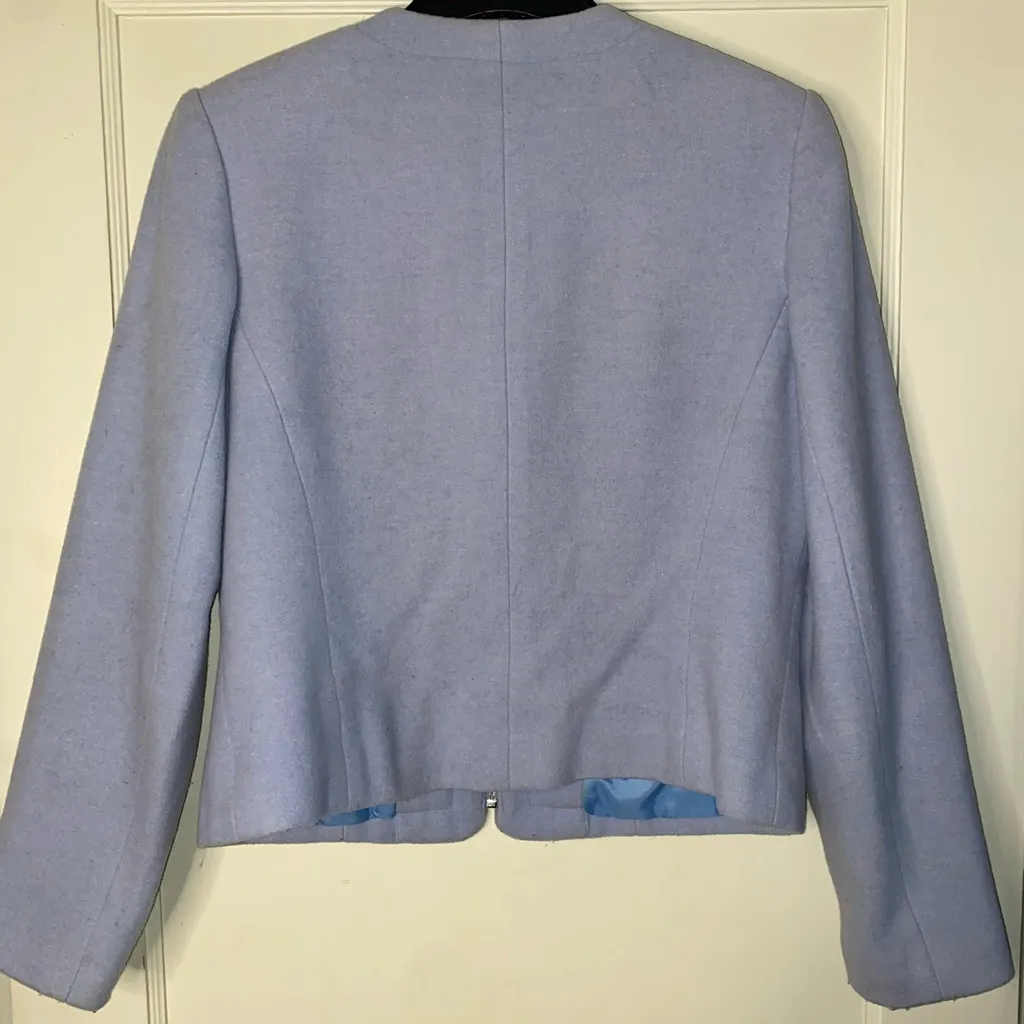 Vintage CHADWICKS WOOL BLEND COAT JACKET WAIST LENGTH LINED Size 10 Blue - Image 7