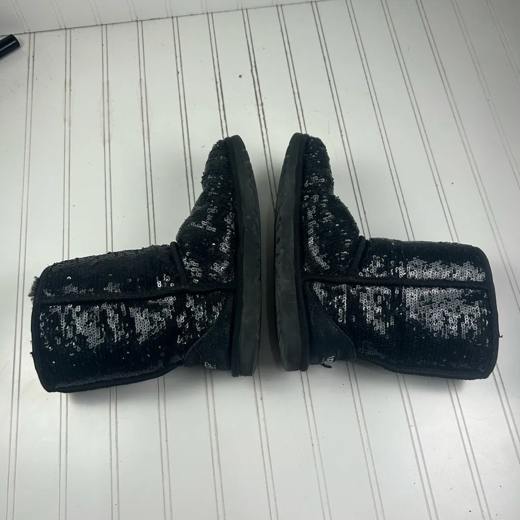 UGG Classic Short Chunky Sequin Black Boots Women’s Size 6 - Image 9