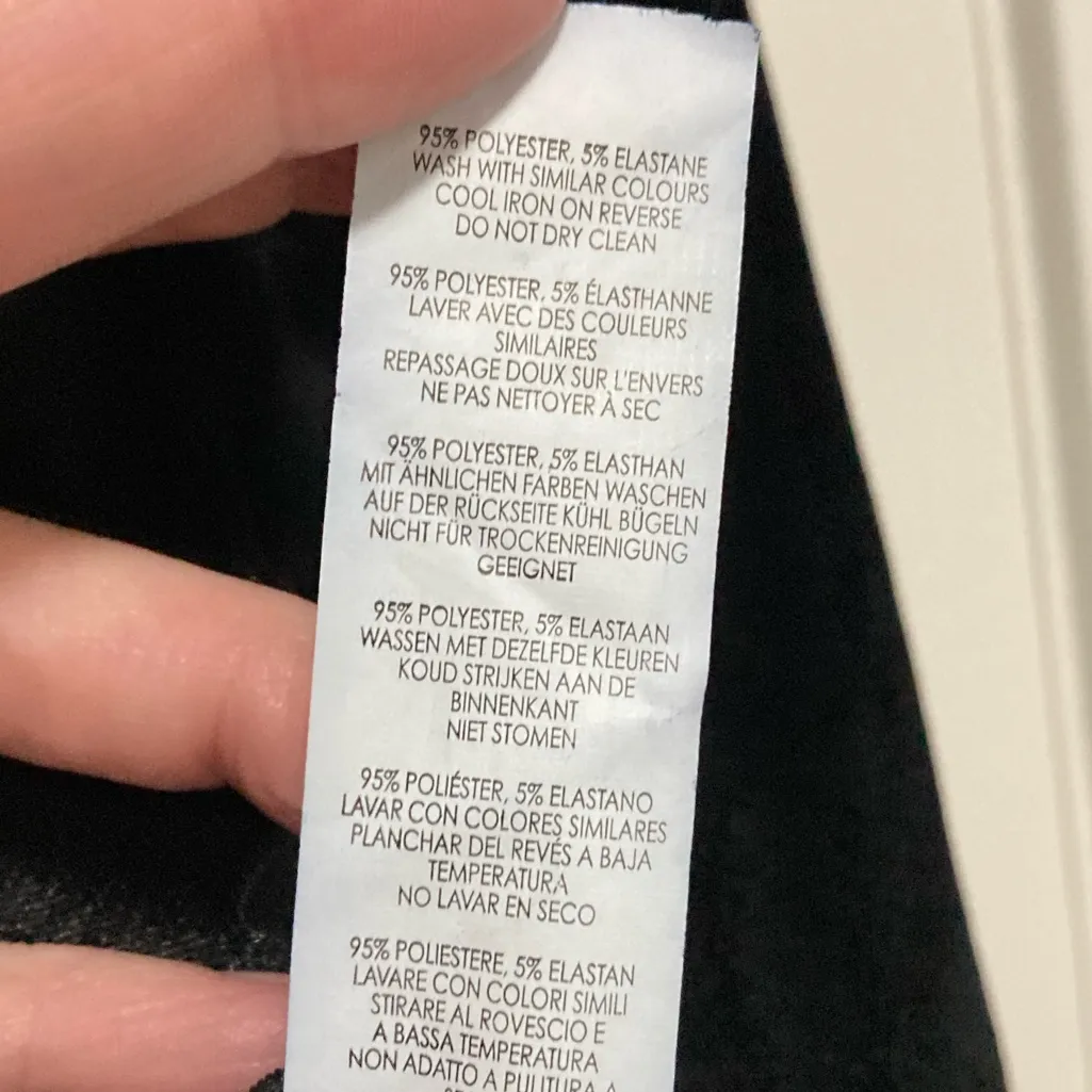 Nasty Gal Black Velvet Scoop Neck Cropped Long Sleeve Blouse Top - Image 5