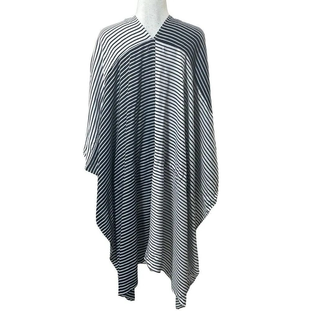 Lands End OS drawstring waist striped Kimono - Image 4