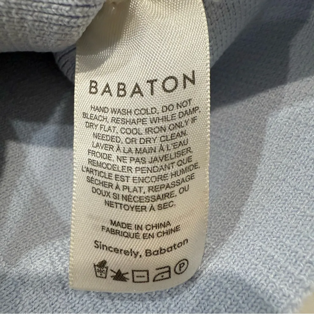 Babaton Aritzia Sculpt Knit One Shoulder Cropped Ribbed Tank Women’s Small Blue - Image 8