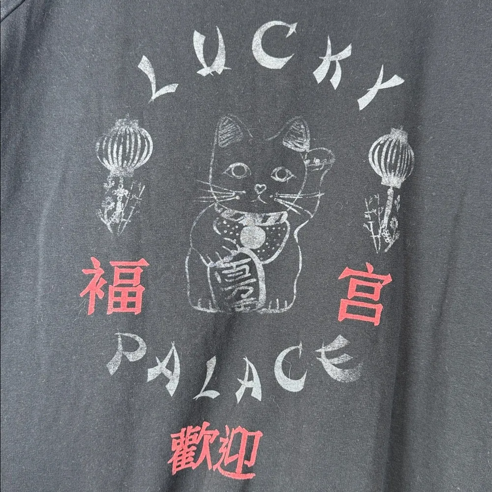 Torrid Black Sweatshirt Lucky Cat Palace Size 00 (Med/Large) GUC #5863 - Image 2