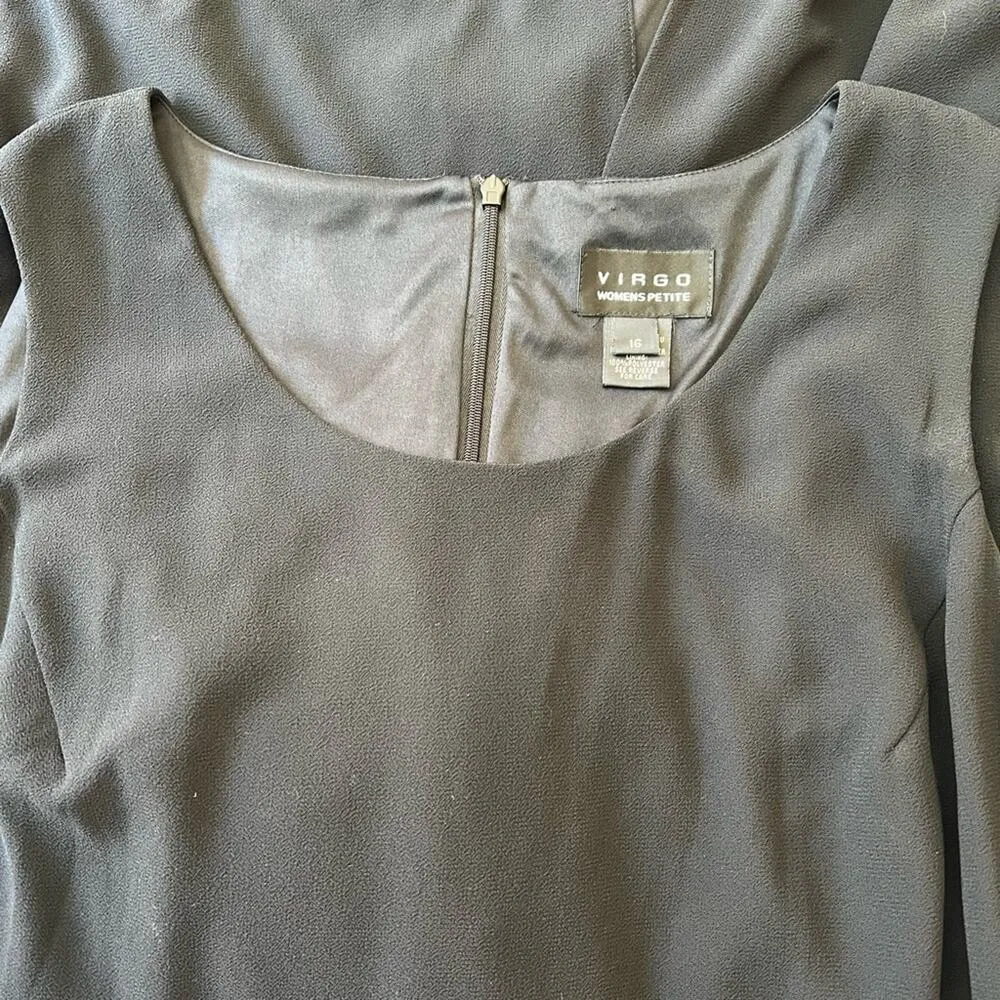 Virgo Women’s Petite Double Layer Slip Sleeveless Maxi Dress in Black Size 16 - Image 3