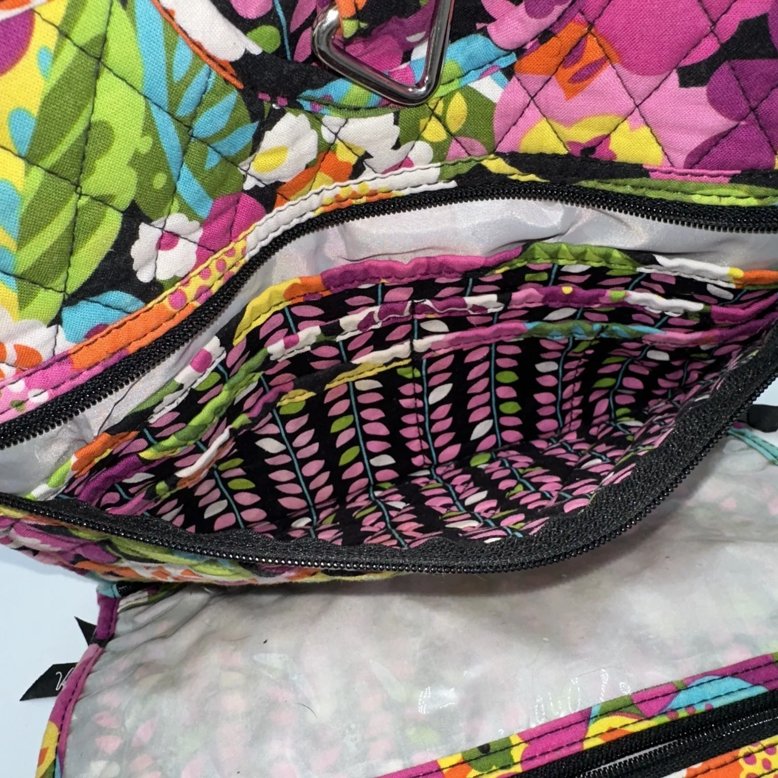 Vera Bradley Hanging Jewelry Make Up Travel Organizer Va Va Bloom Fabric Trifold - Image 9