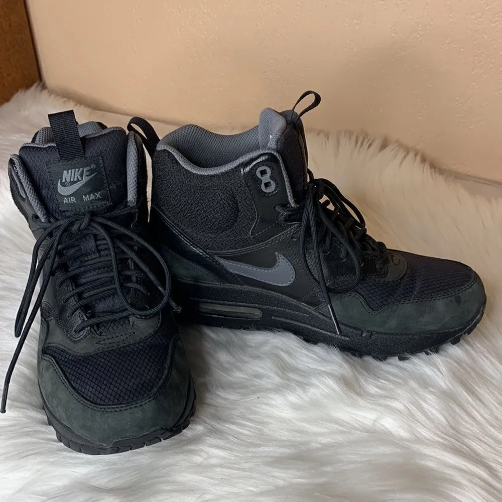 Nike Air Max 1 Mid Sneakerboot Women's Shoes Black/Dark Grey/ Size 7 - Image 2