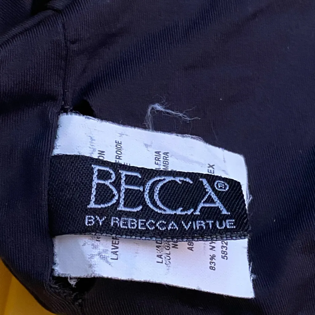 Becca By Rebecca Virtue Womens Black Crop Halter Bikini Swim Suit Top M Medium - Image 4