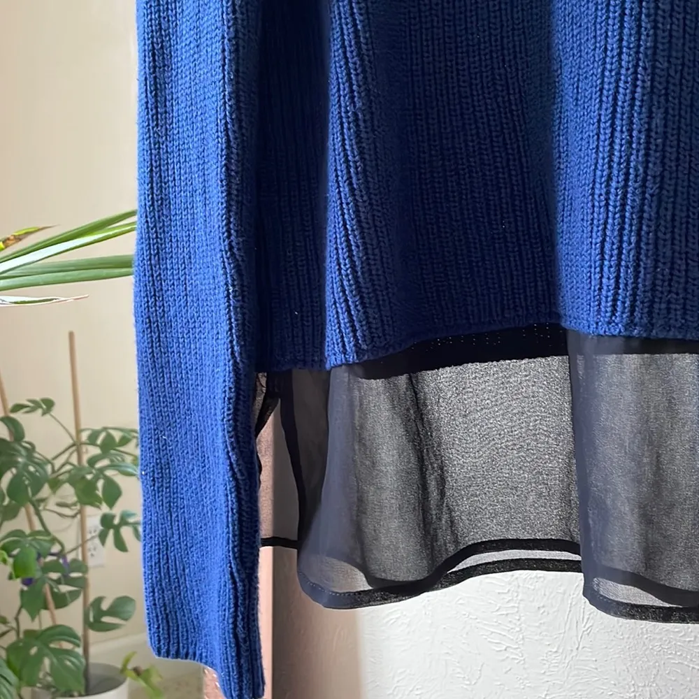 NWOT Banana Republic dark blue layered ribbed soft sweater - Image 5