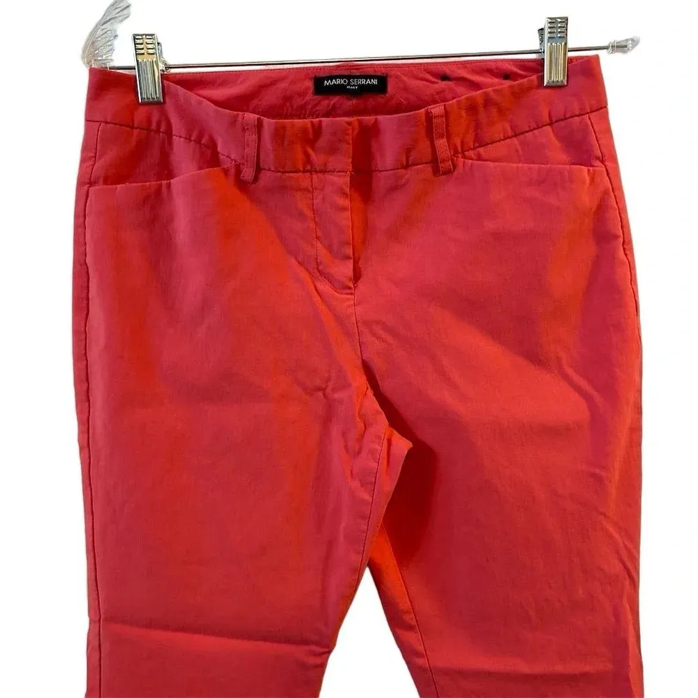 Mario Serrani Women's Salmon Pink  Skinny Ankle Pants Size 8 Casual - Image 3