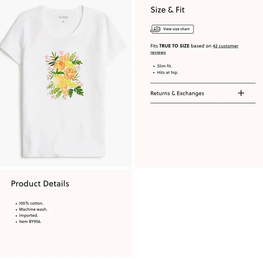 NWT J.Crew Factory Sequin lemon graphic collector's tee Sz XL Sold Out! White - Image 4