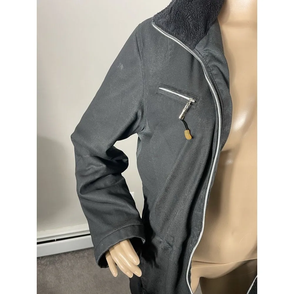 Weatherproof Jacket Black Removable‎ Hood Zip Front Womens Midi Coat M B-R - Image 3