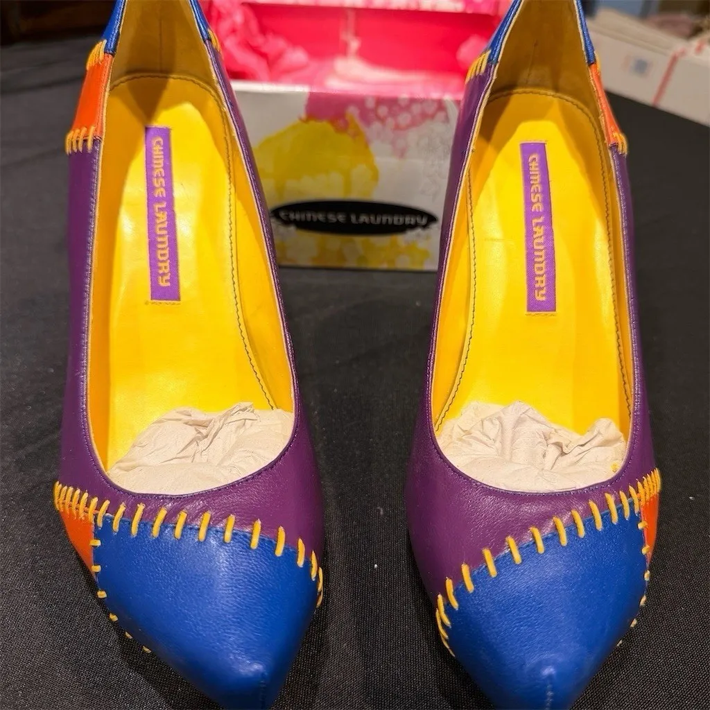Chinese Laundry Real Patchwork Pumps NIB Vintage 1990’s - Image 5
