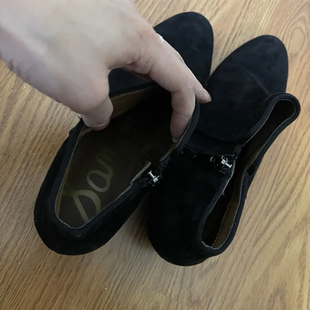 Sam Edelman black suede leather ankle zip boots size US 8 - Image 8