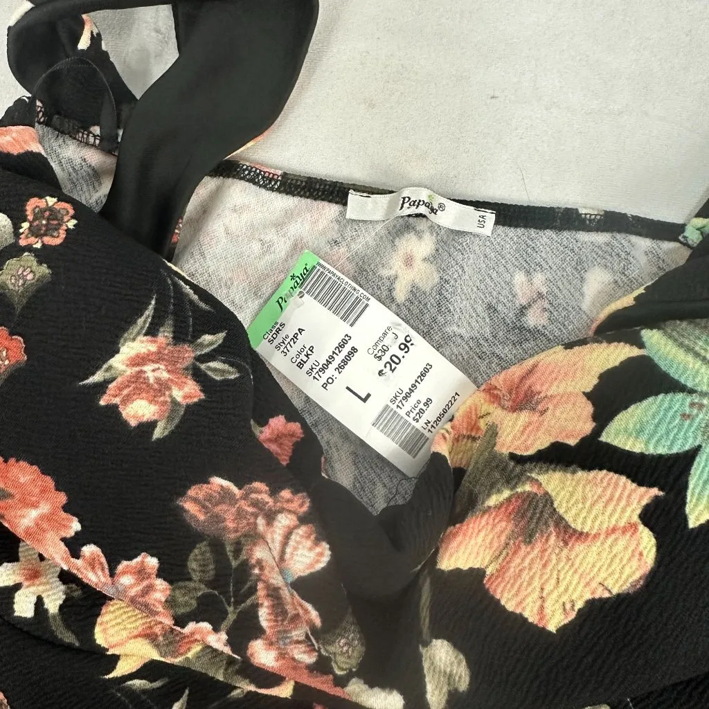 Papaya Floral Sleeveless Cocktail Dress Size Large - Image 5