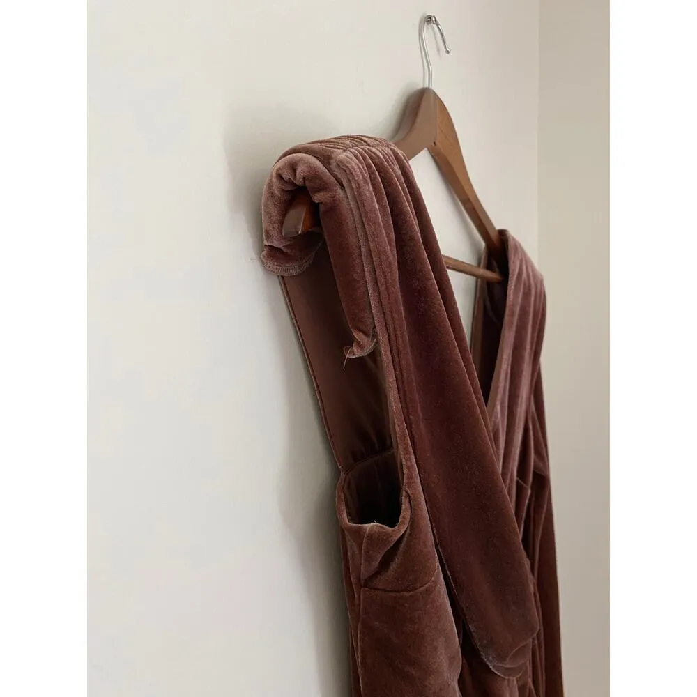 Michael Costello Revolve Lafayette Dress Velvet Chocolate Brown One Shoulder Size M - Image 9