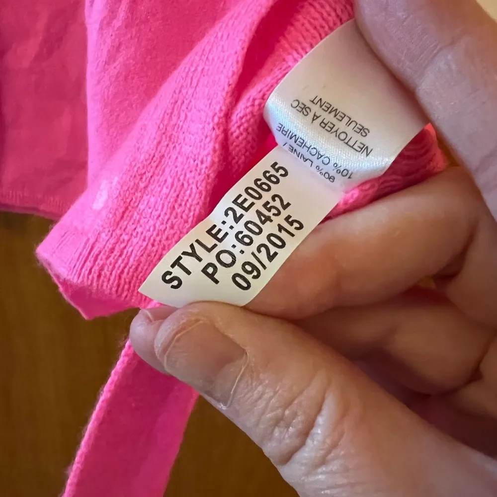 Vineyard Vines Pink Wool Cashmere Long Sleeve V-Neck Pullover Sweater Womens XS - Image 6