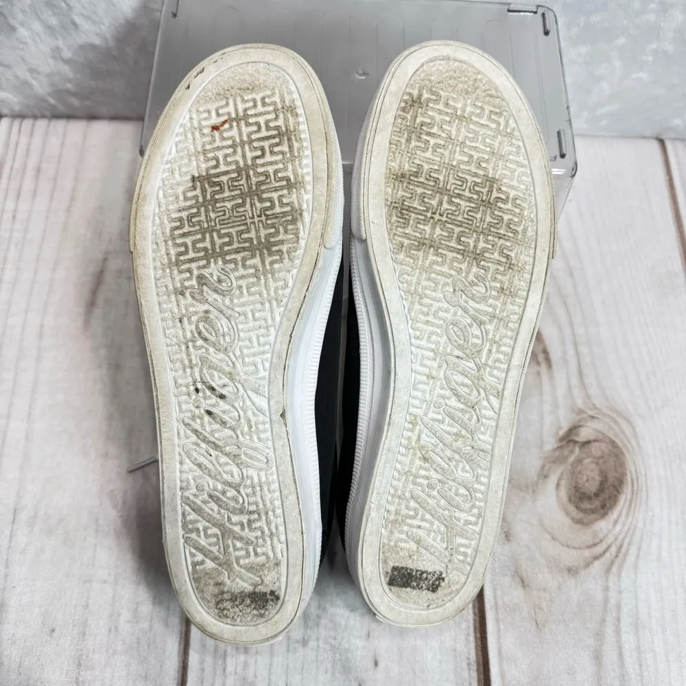 Tommy Hilfiger Twilight Black Fabric Lace Up Sneakers Red White Blue Stripes - Image 9