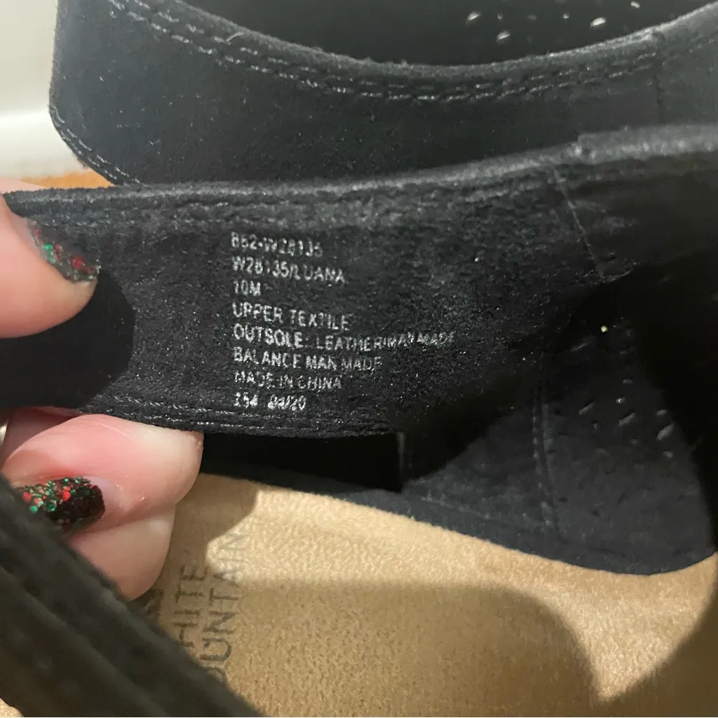 White Mountain Open Toe Block Heel Sandals Black Womens Size 10 - Image 9