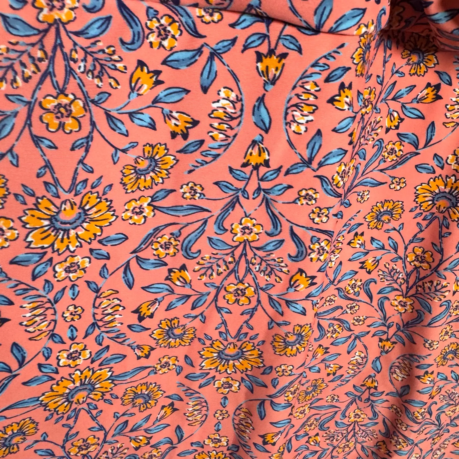 Lands End Women Coral Floral Chlorine Resistant Wrap Swim Dress Size XL Beach - Image 10