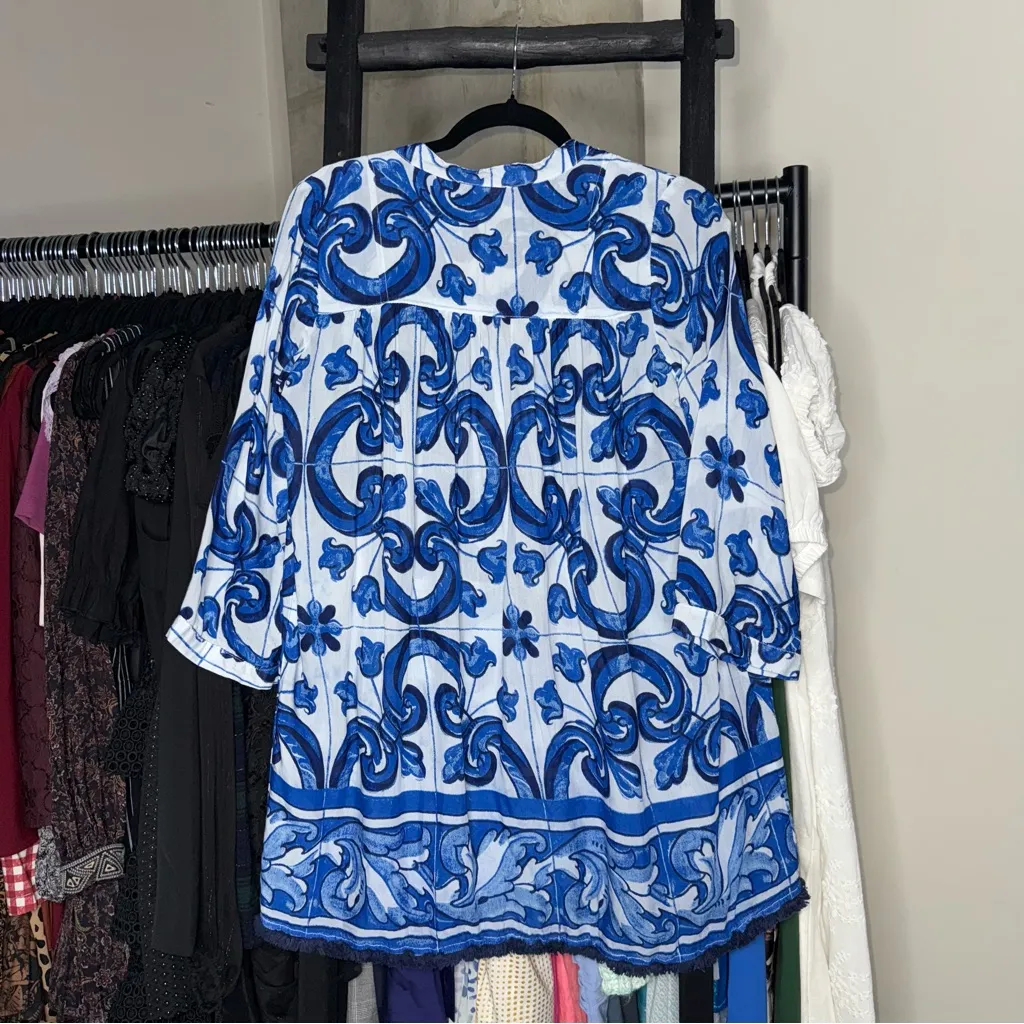 Tuckernuck Capri Blue Majolica Tile Bondi Coverup Dress - Image 13