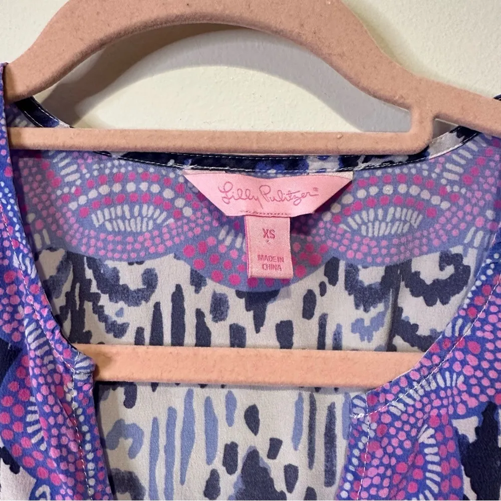 lilly pulitzer silk renato tunic blouse size extra small - Image 3