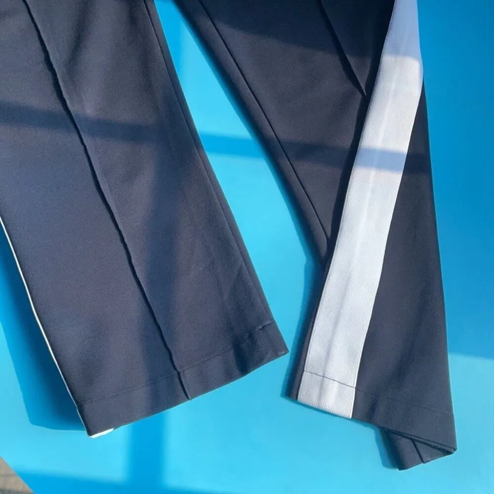 Sandro Women’s Black Sport Striped Side Pull On Cropped Pants Size Small - Image 3