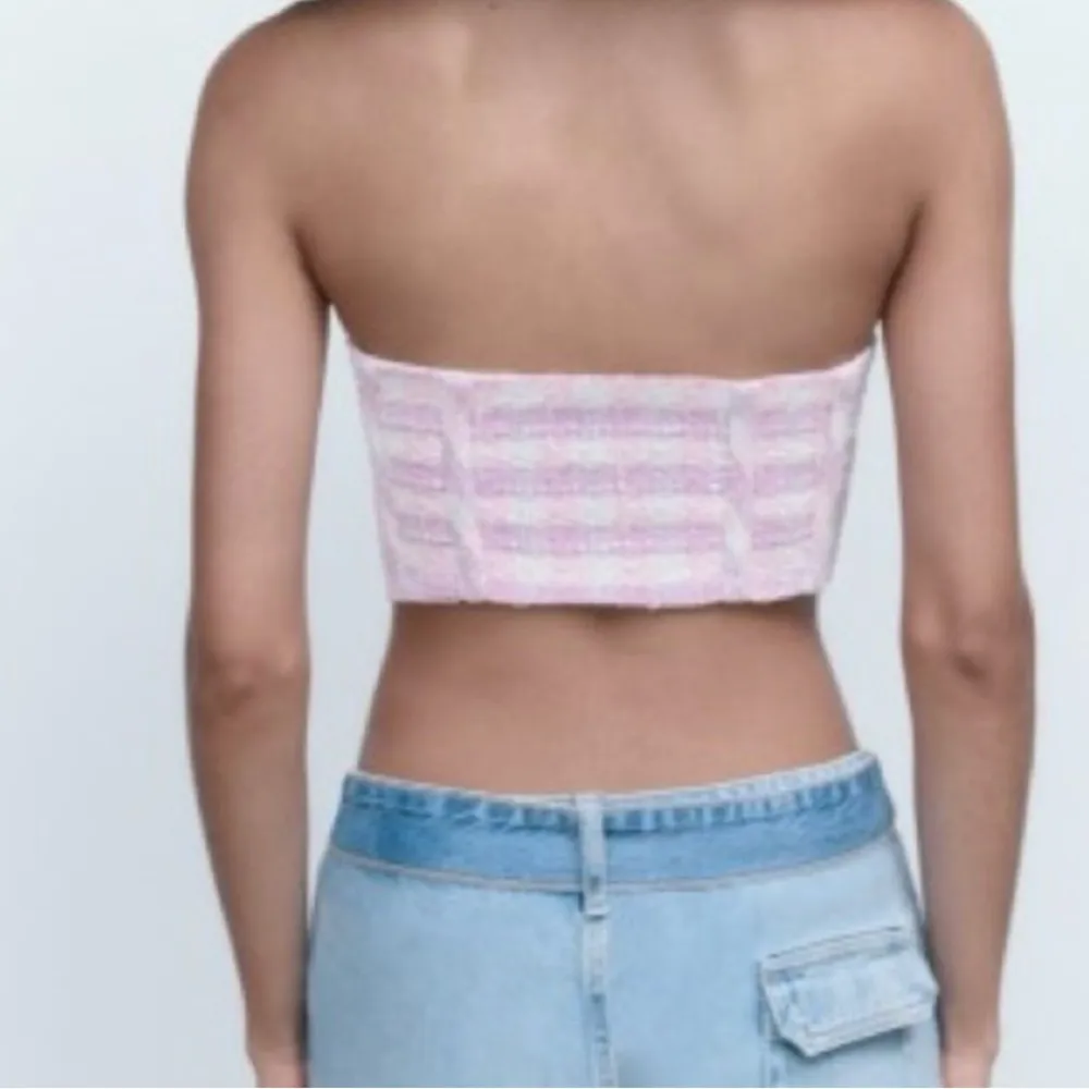 Zara Corset Tweed Underwire Lined Crop Top - NWT - Image 4