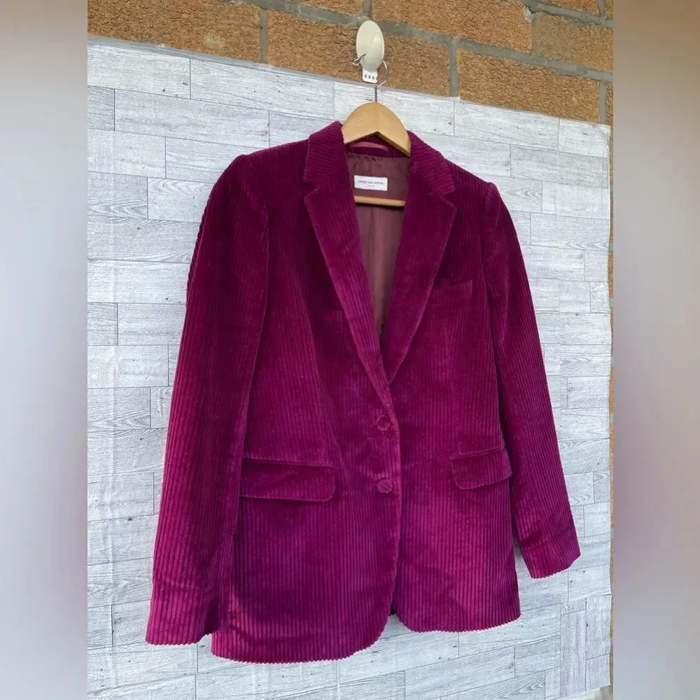 Dries Van Noten
Stretch-Cotton Corduroy Jacket in fuchsia size 38/small - Image 2
