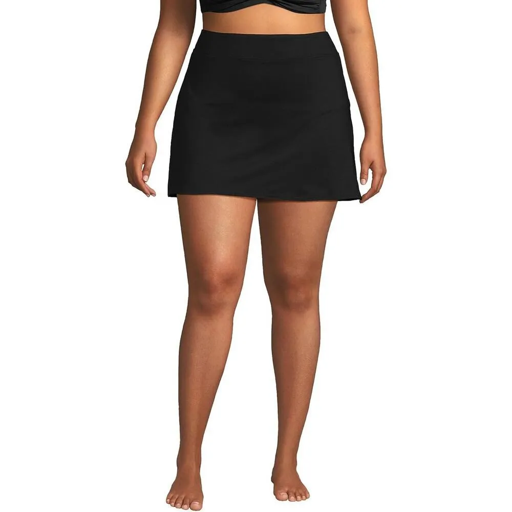 New Lands End Tummy Control Ultra High Rise Swim Skort Black Size 26W - Image 2