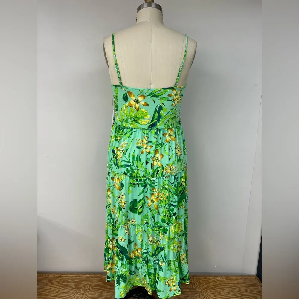 Emma & Michelle Floral Tiered Maxi Dress M - Image 8
