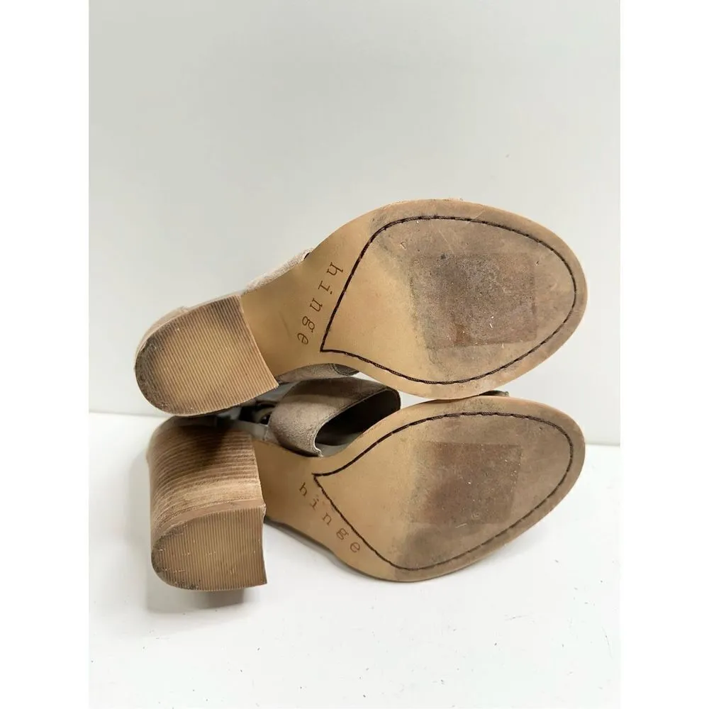 Indigo Nordstrom Sandals Womens Size 5.5 Tan Hinge Cora Block Heel Ankle Strap - Image 8