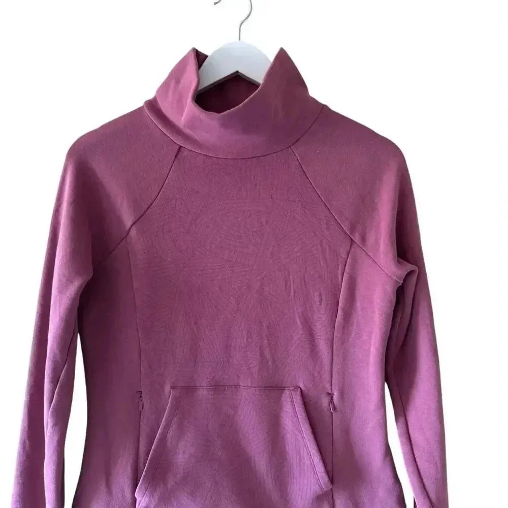 Title Nine Most Wanted Pullover Purple Solid Turtleneck Sweatshirt SZ XS #2280 - Image 3