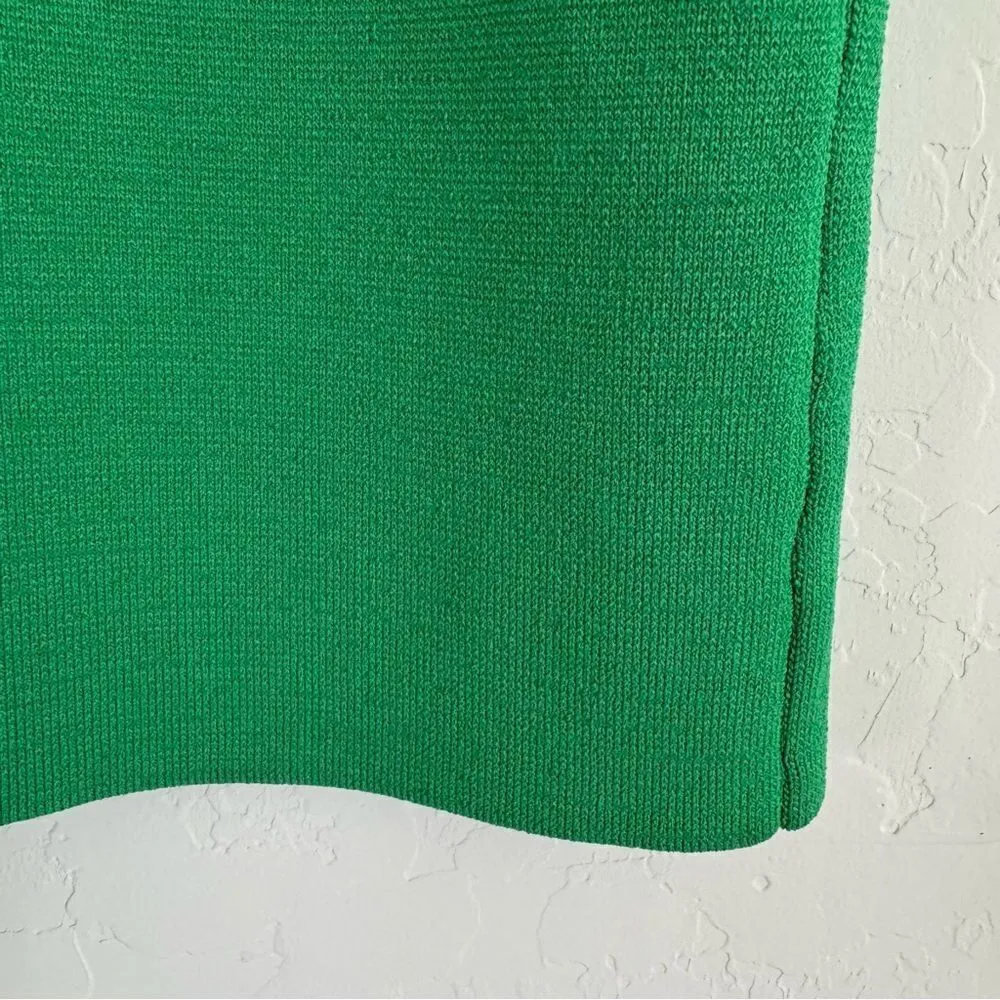 NWT House of Harlow 1960 Kelly Green Knit Bodycon Pencil Skirt Back Slit Size XS - Image 4